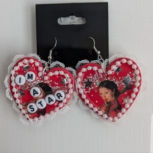 A24's 'Pearl' I'M A STAR Handmade Heart Earrings 🖤